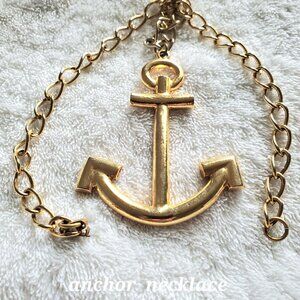 Gold Anchor necklace , Item # A-32